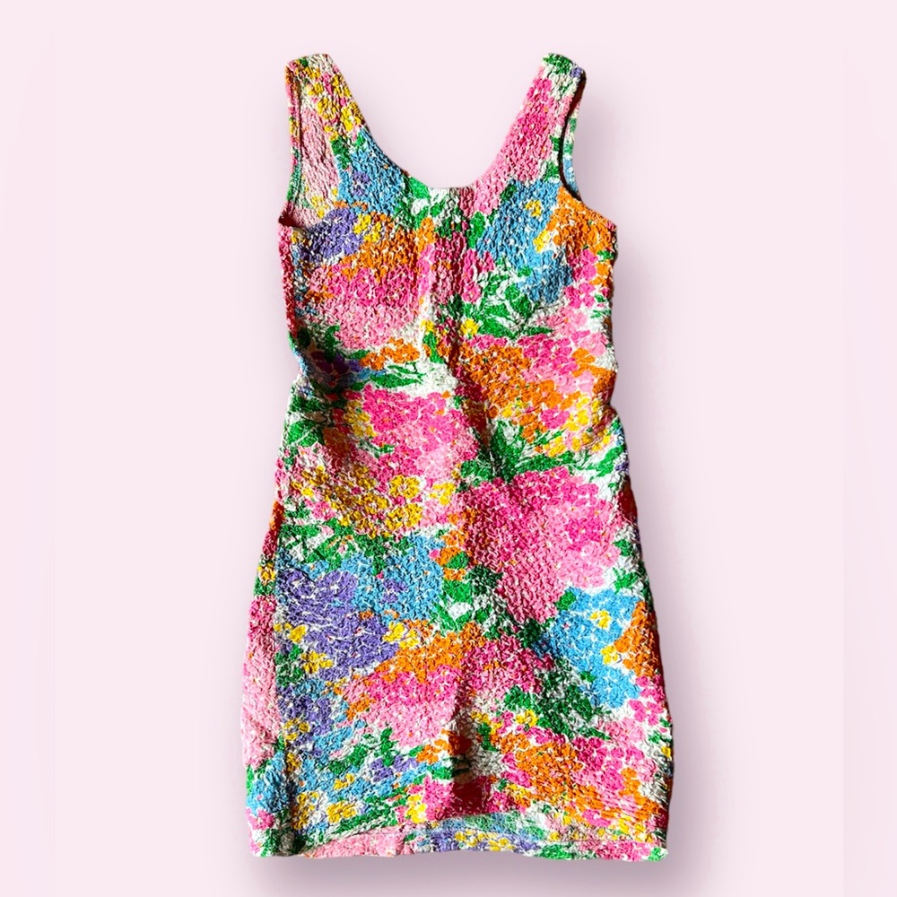 Vintage floral bodycon mini dress